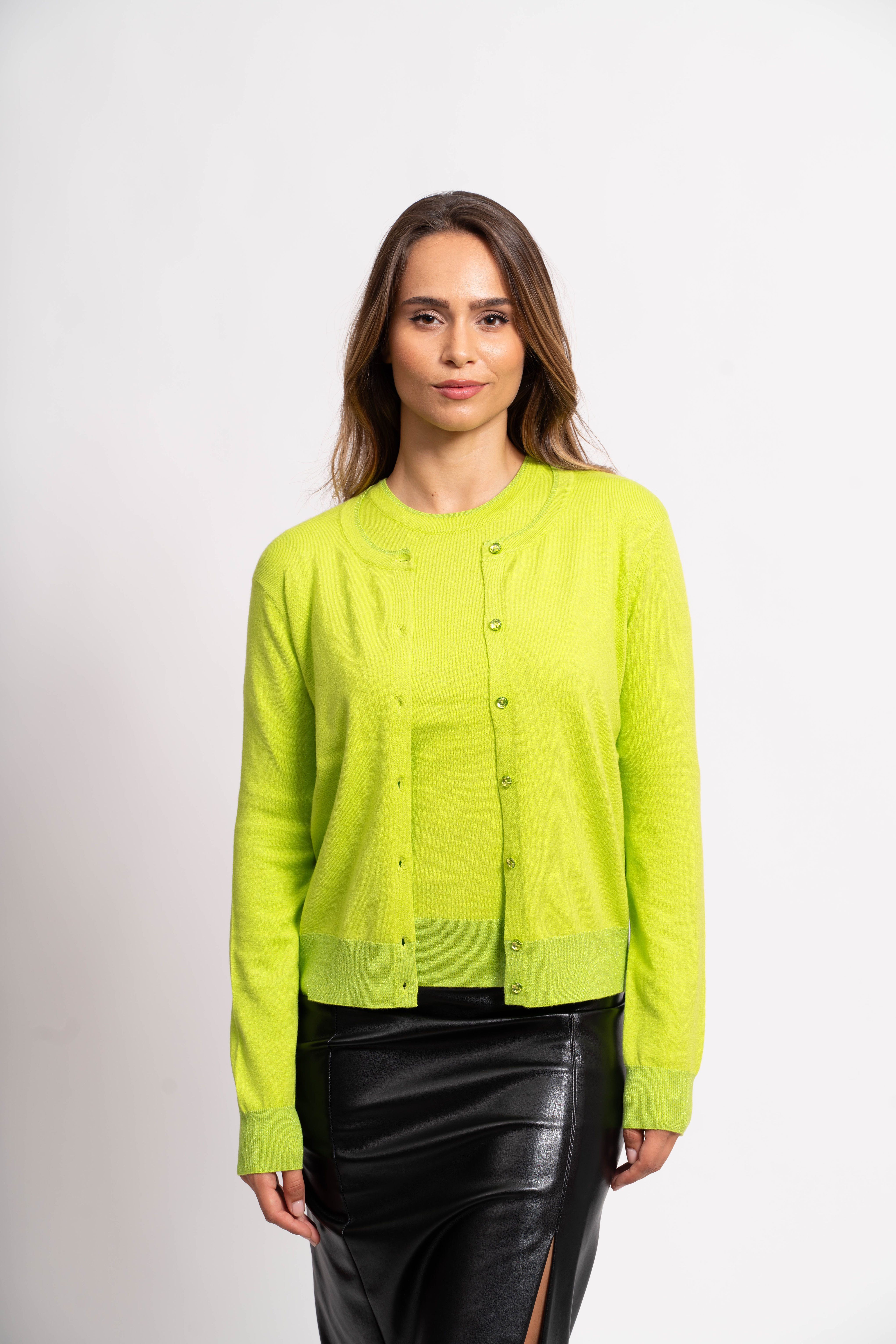 Cardigan avec fils de Lurex®