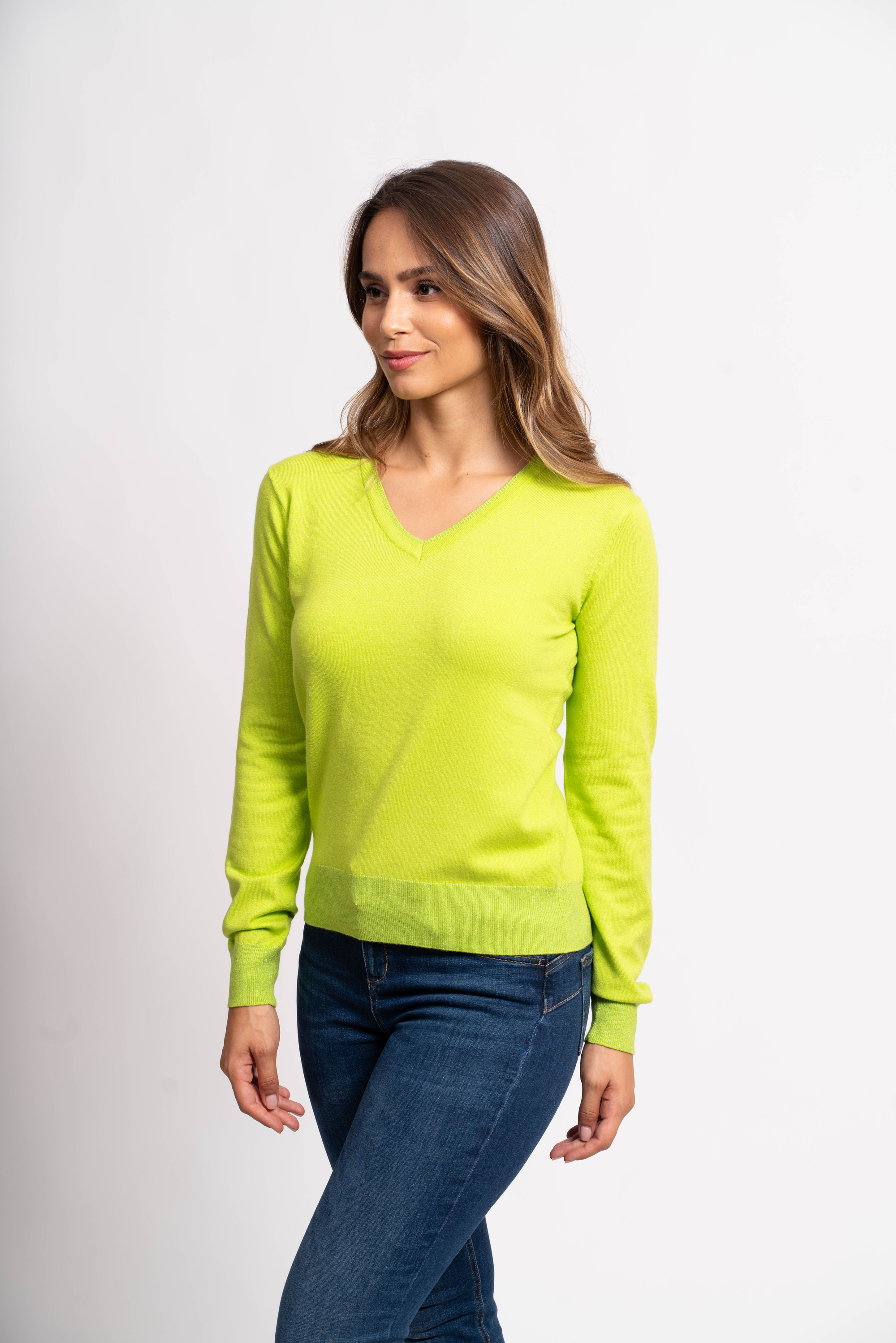 Pull col V avec fils de Lurex®