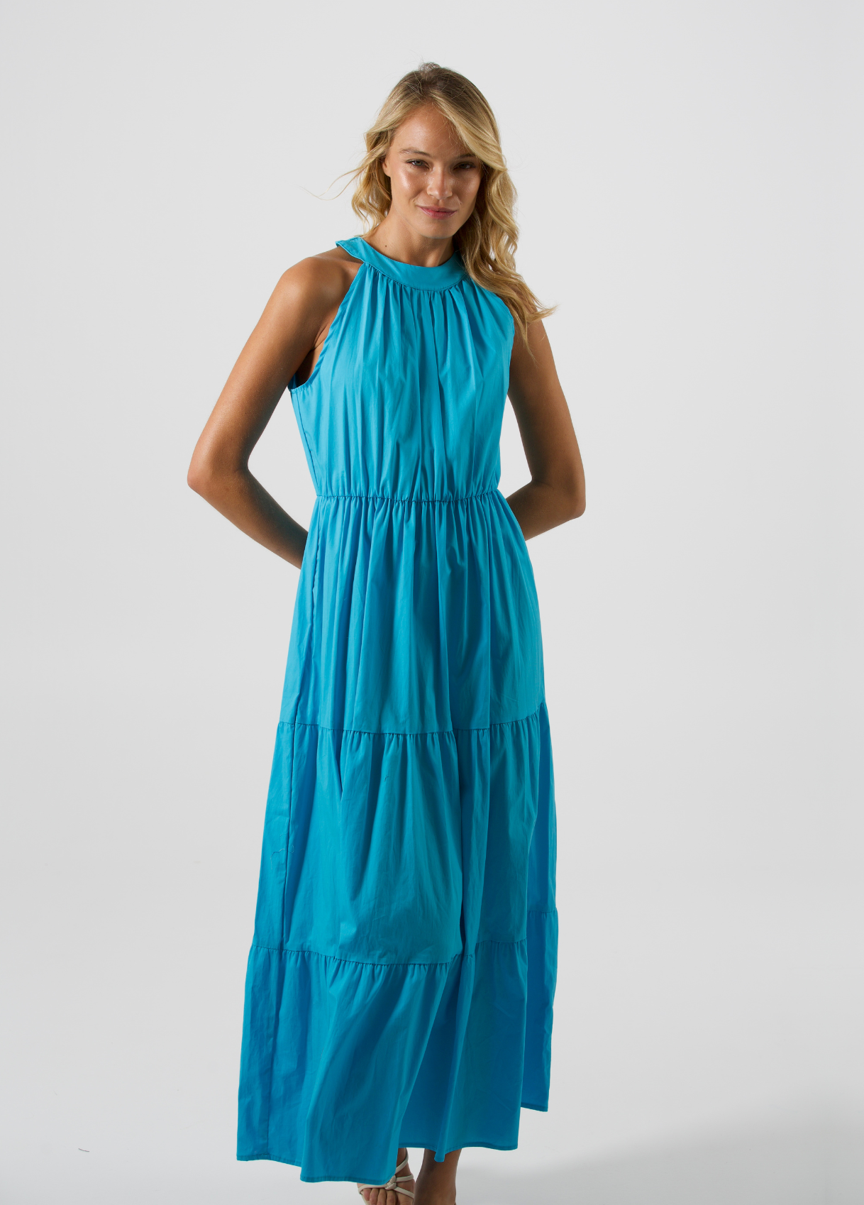 Robe longue à volants