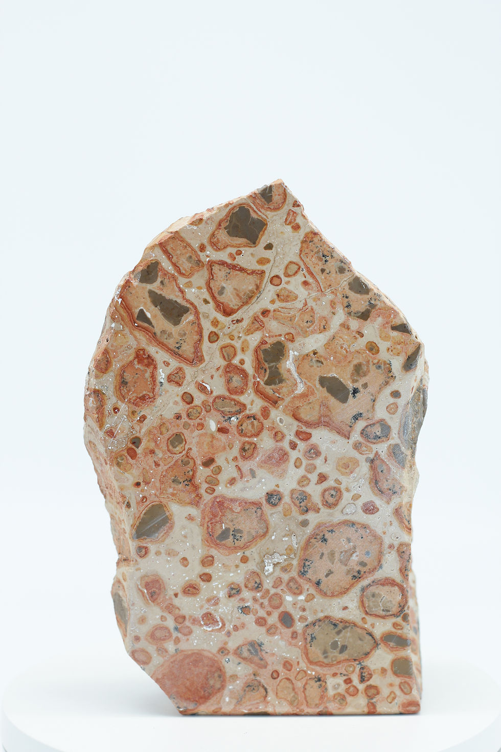 Vrijstaande luipaard jaspis freeform sculptuur met terracotta en bruine breccie vlekken 15cm LEOJAS002