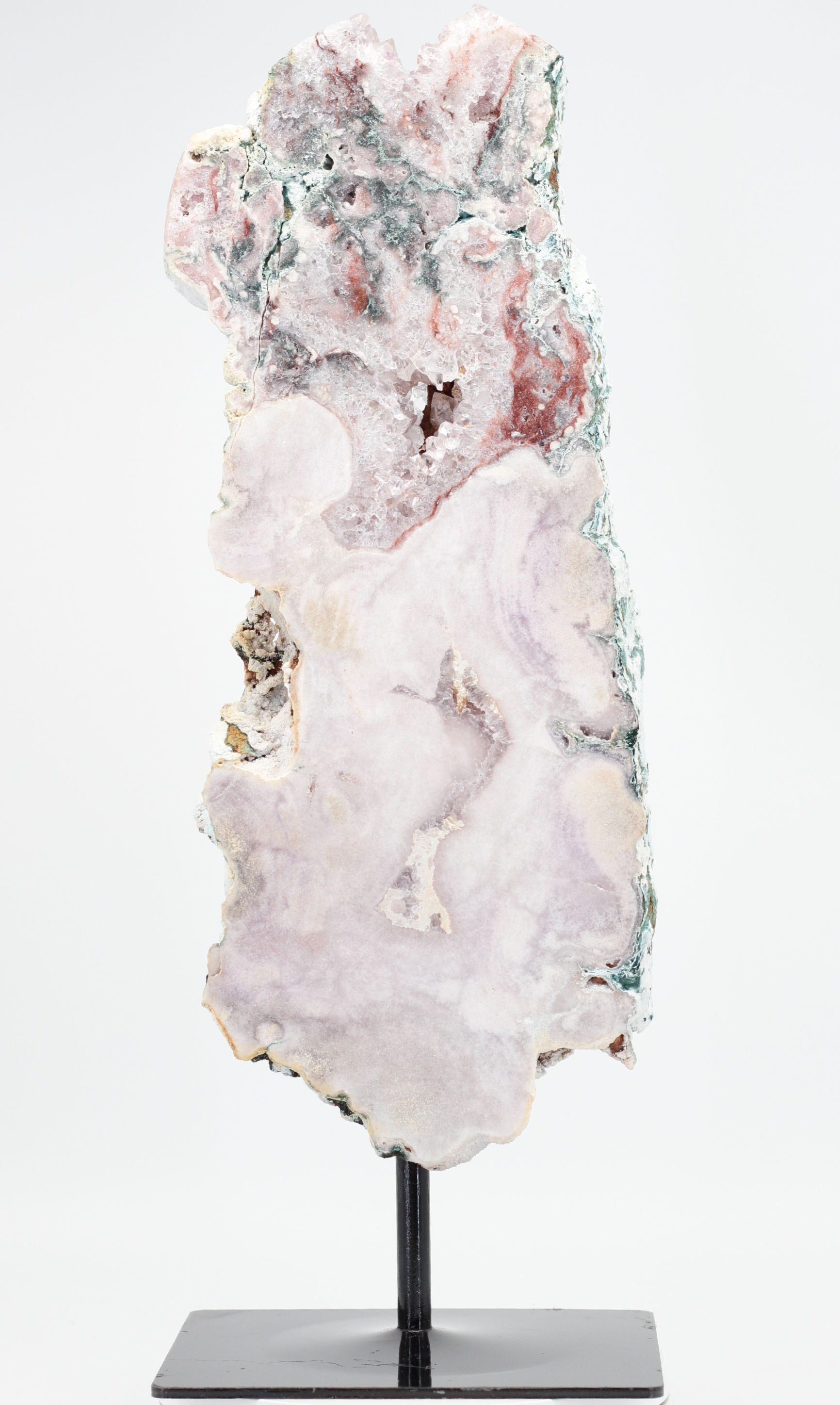 Exclusive Multicolor Brazilian Pink Amethyst Sculpture with Green Celadonite 40cm PA003