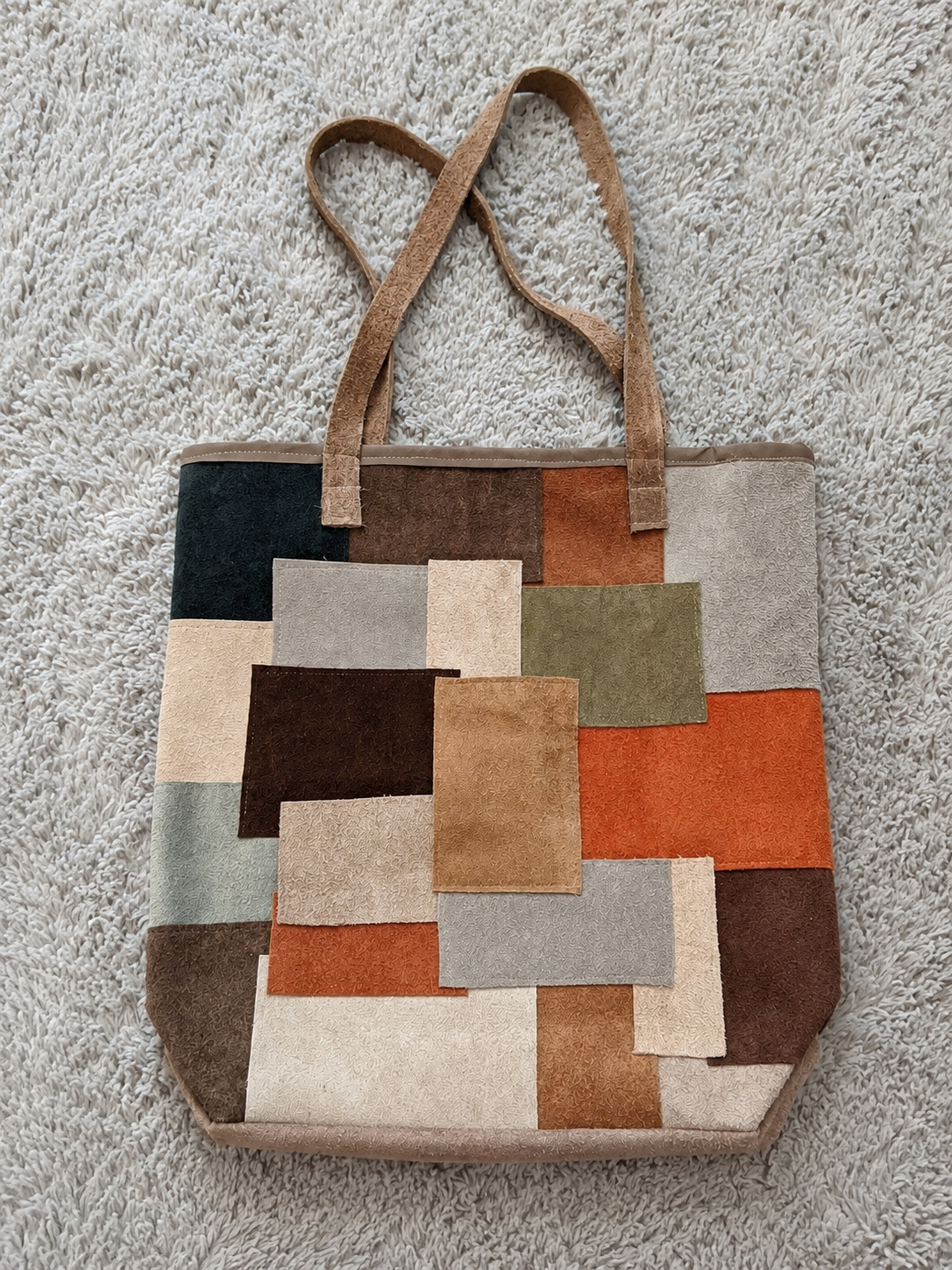 Suede Patchwork Tote/Purse