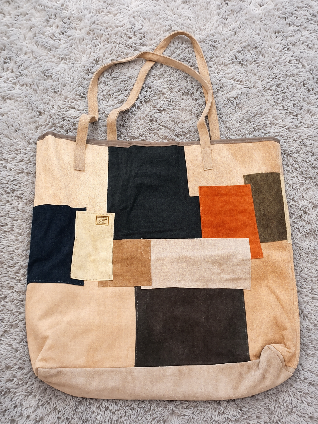 Large Suede Patchwork Weekender