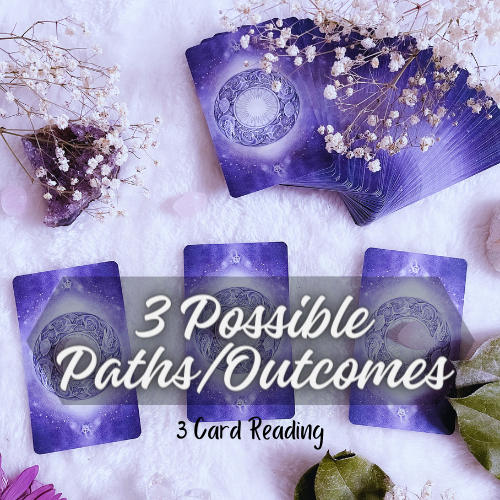 3 possible paths or outcomes 3 card reading