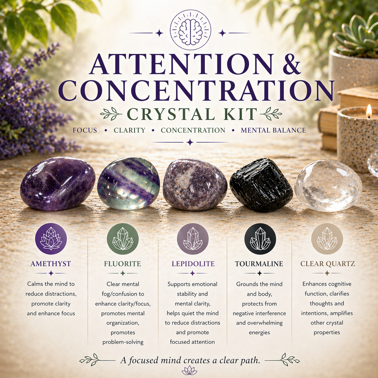 Attention and Concentration Crystal Kit