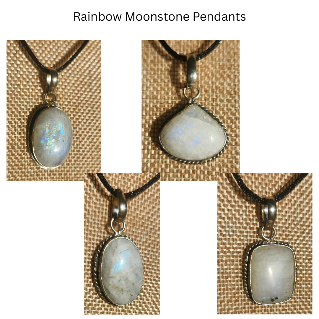 Rainbow Moonstone Pendants