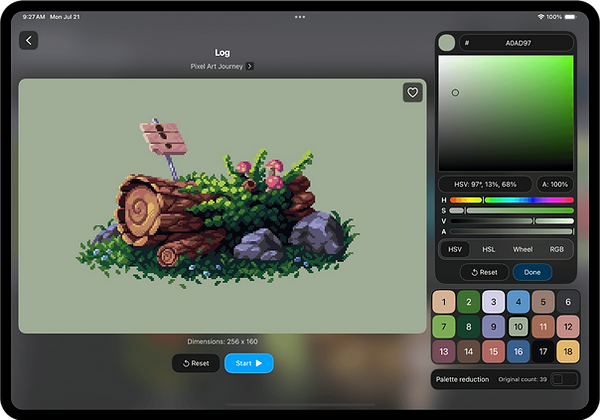 Pixquare Colors | Customizable palette and color count