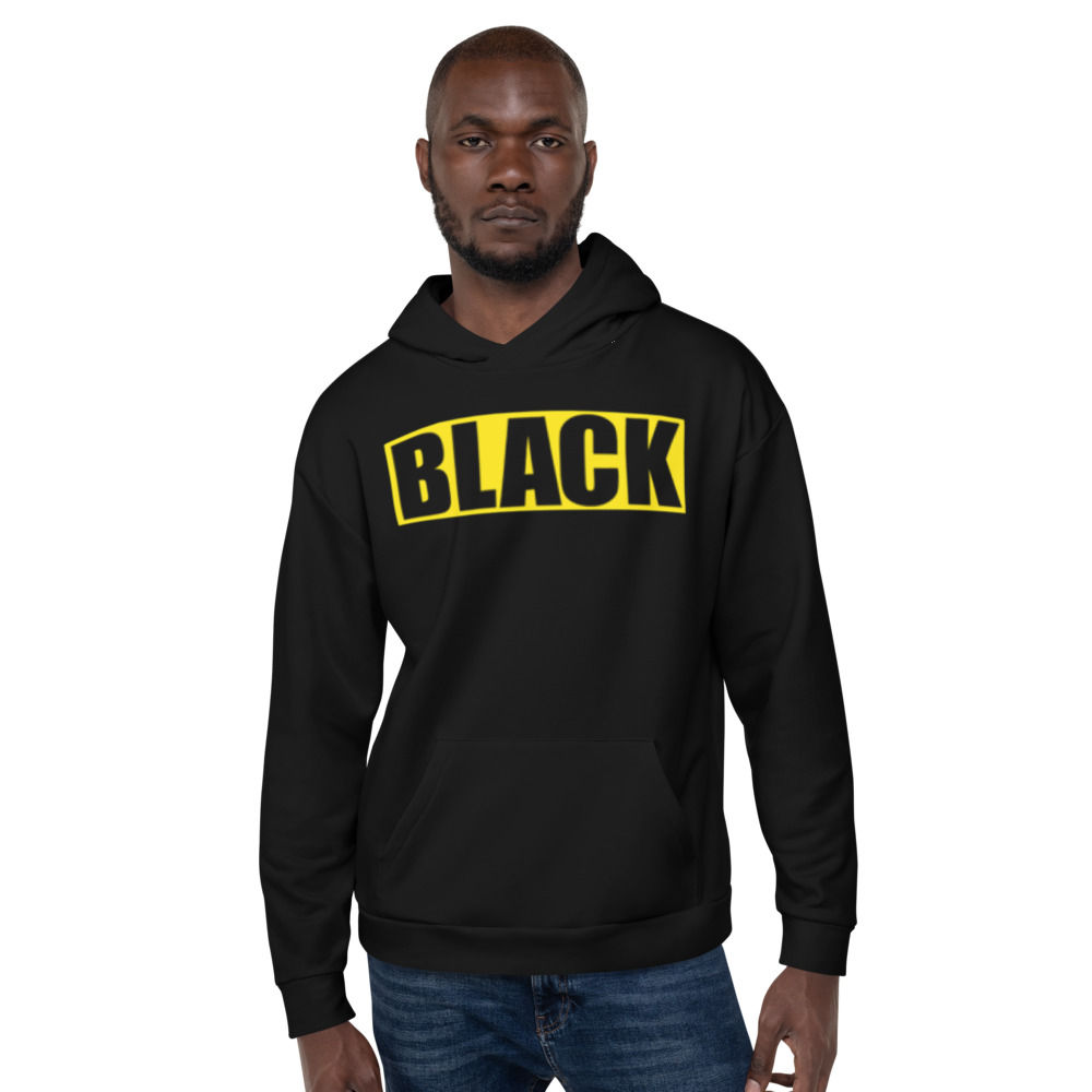 The BLACK Brand hoodie w/ yellow border/