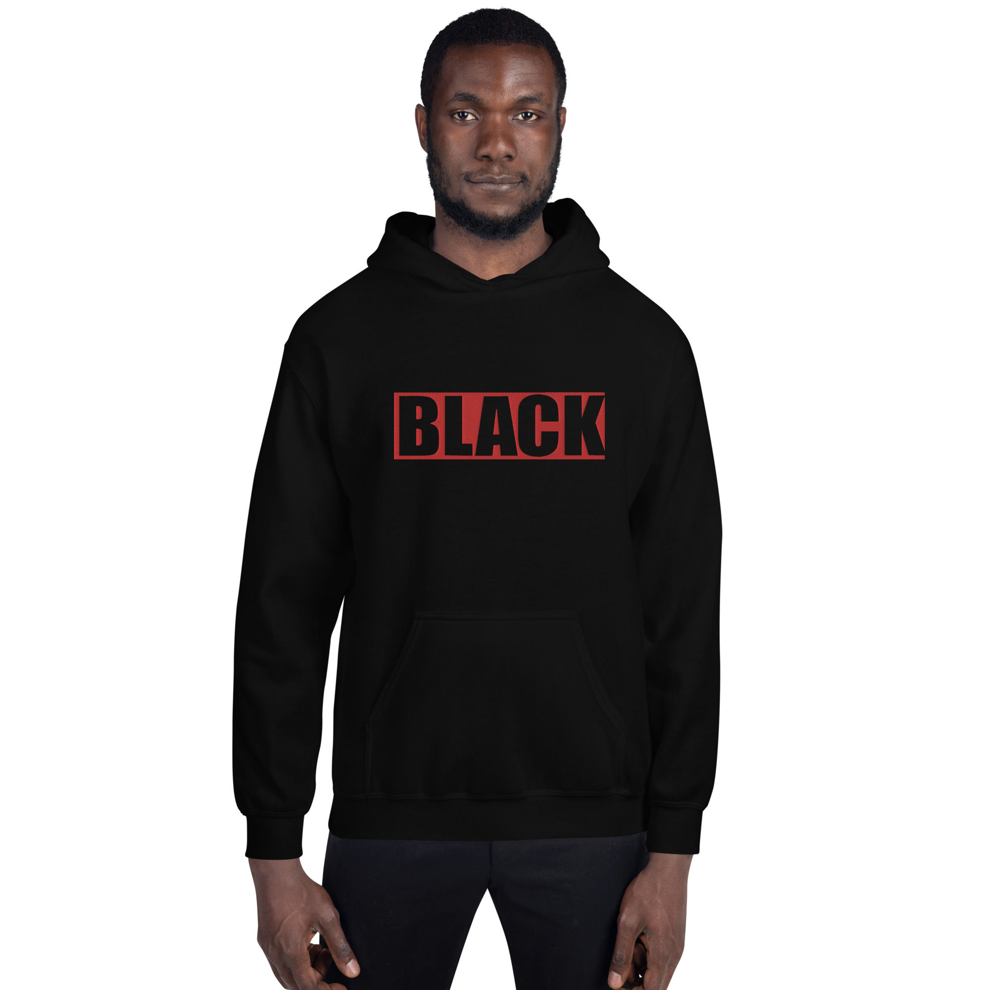 The BLACK Brand Unisex Hoodie w/ red border/