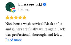 five star Google review for South Coast Shingle Savers' exterior cleaning