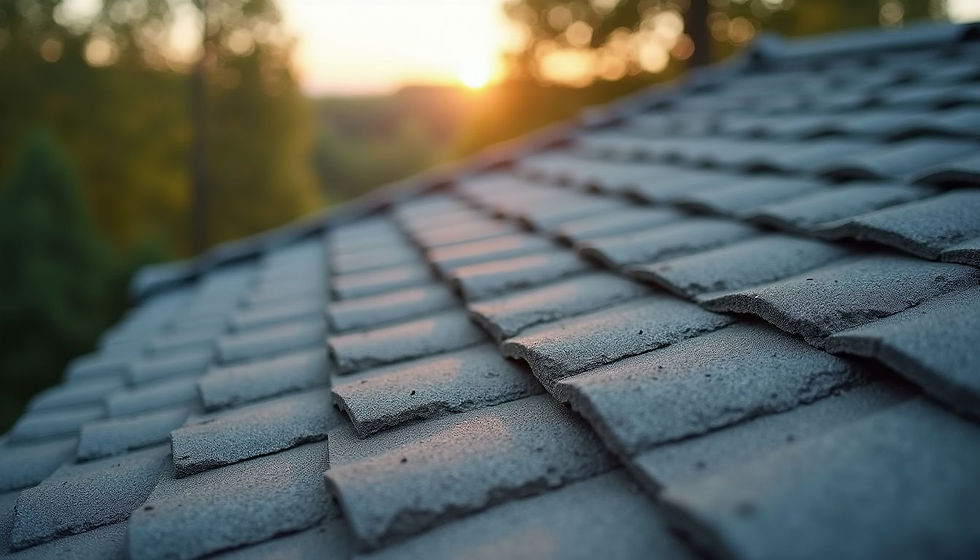Eye-level view of a clean roof with restored shingles