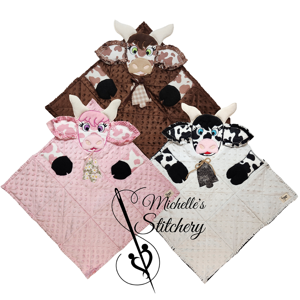 Cuddly Mini Milk Cow Rag Quilts | Michelle's Stitchery