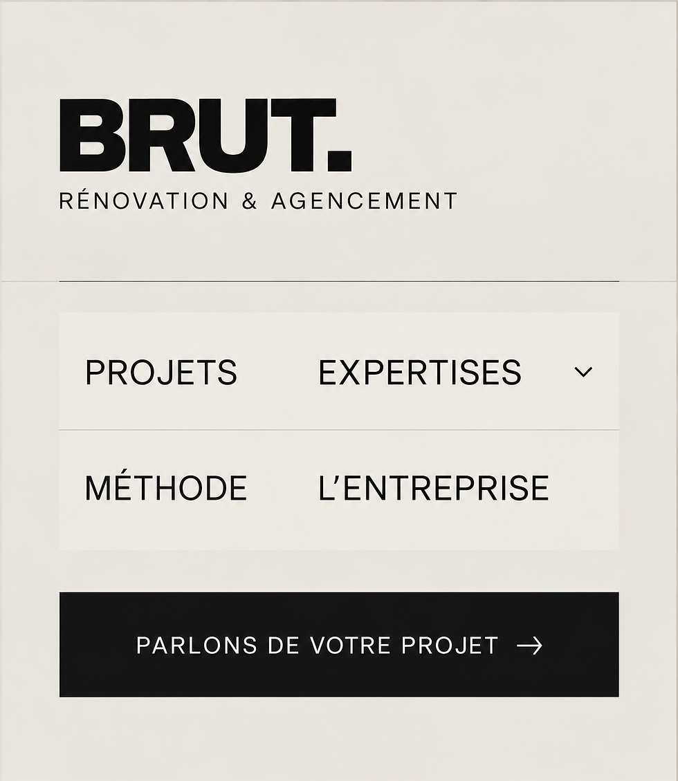 Identité visuelle du site BRUT. rénovation et agencement
