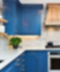 Painted blue kitchen cabinets