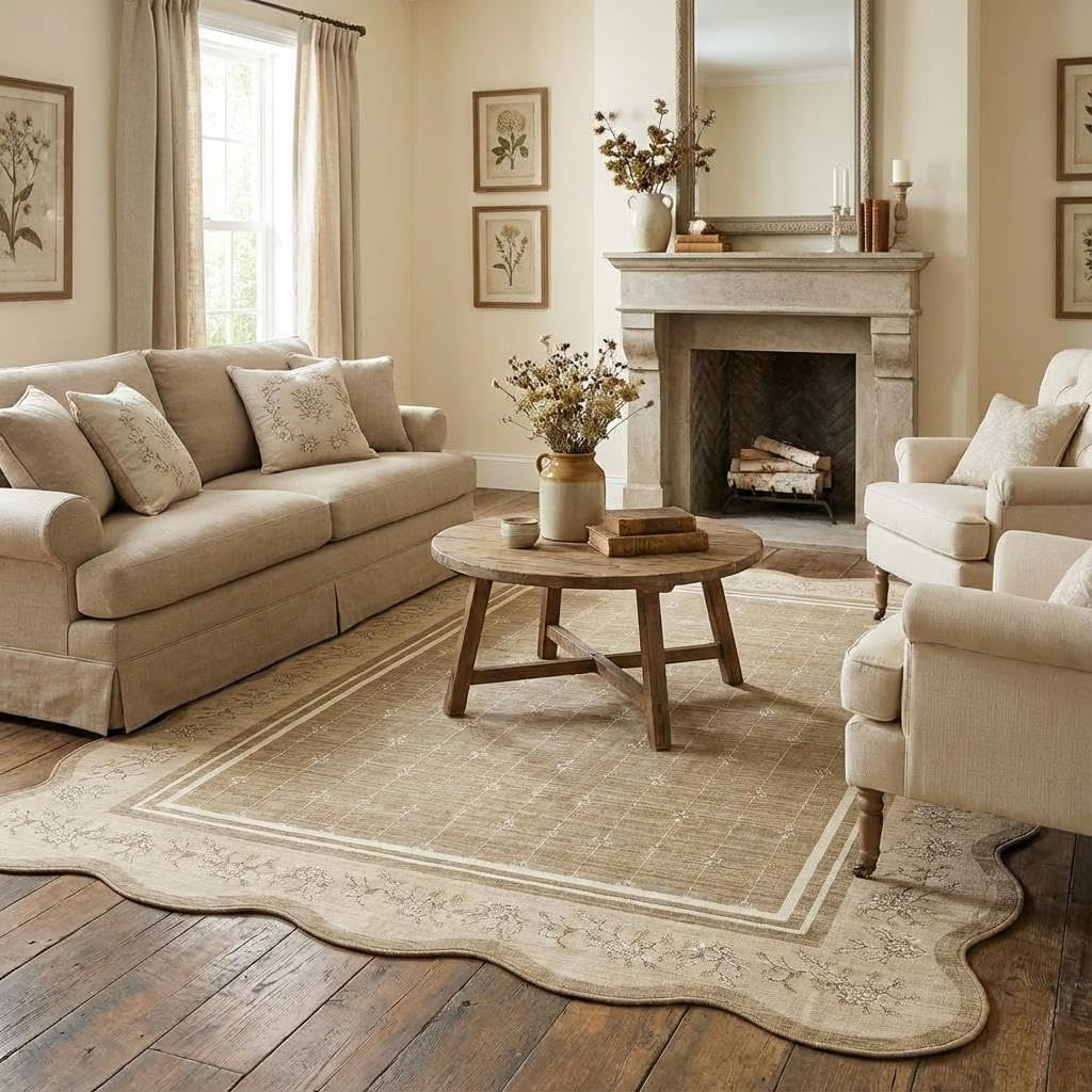 Washable Rugs for Bedroom Soft Area Rug Non-Slip Indoor Floor Carpet for Living