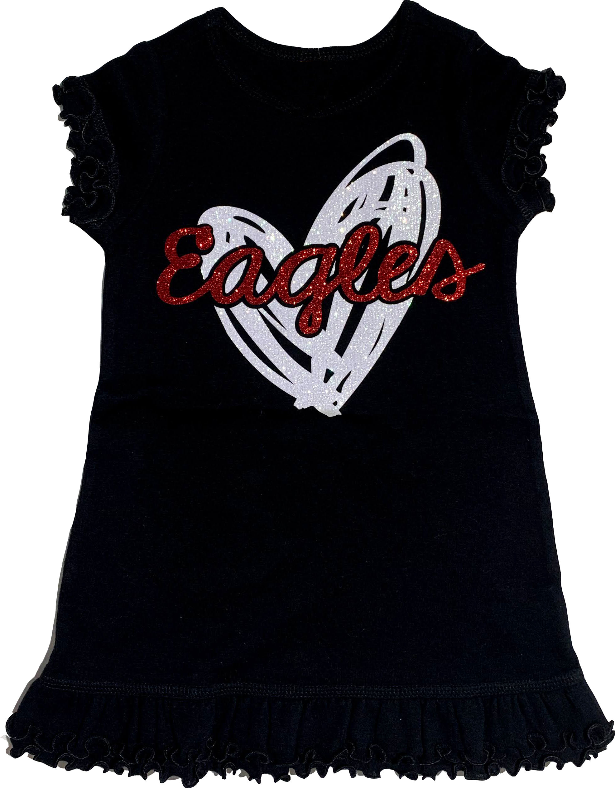 Black Glitter Doodle  Eagles Dress