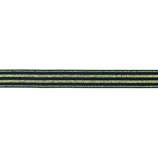 Elastisches Gummiband 20mm, Stripes, gold-schwarz