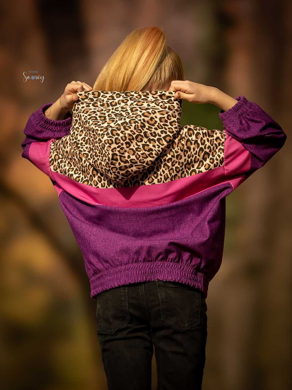 Miniaturbild: French Terry Geo Leo Lining "Fuchsia"