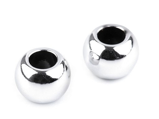 Großlochperle 11 x 15 mm silber