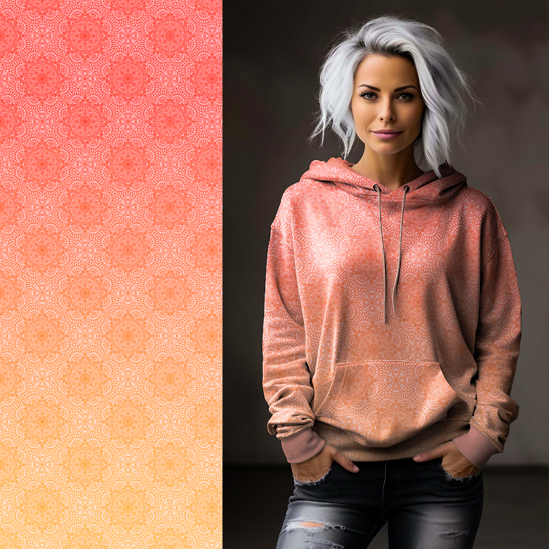 French Terry Bohemian Denim "Sunny Peach"