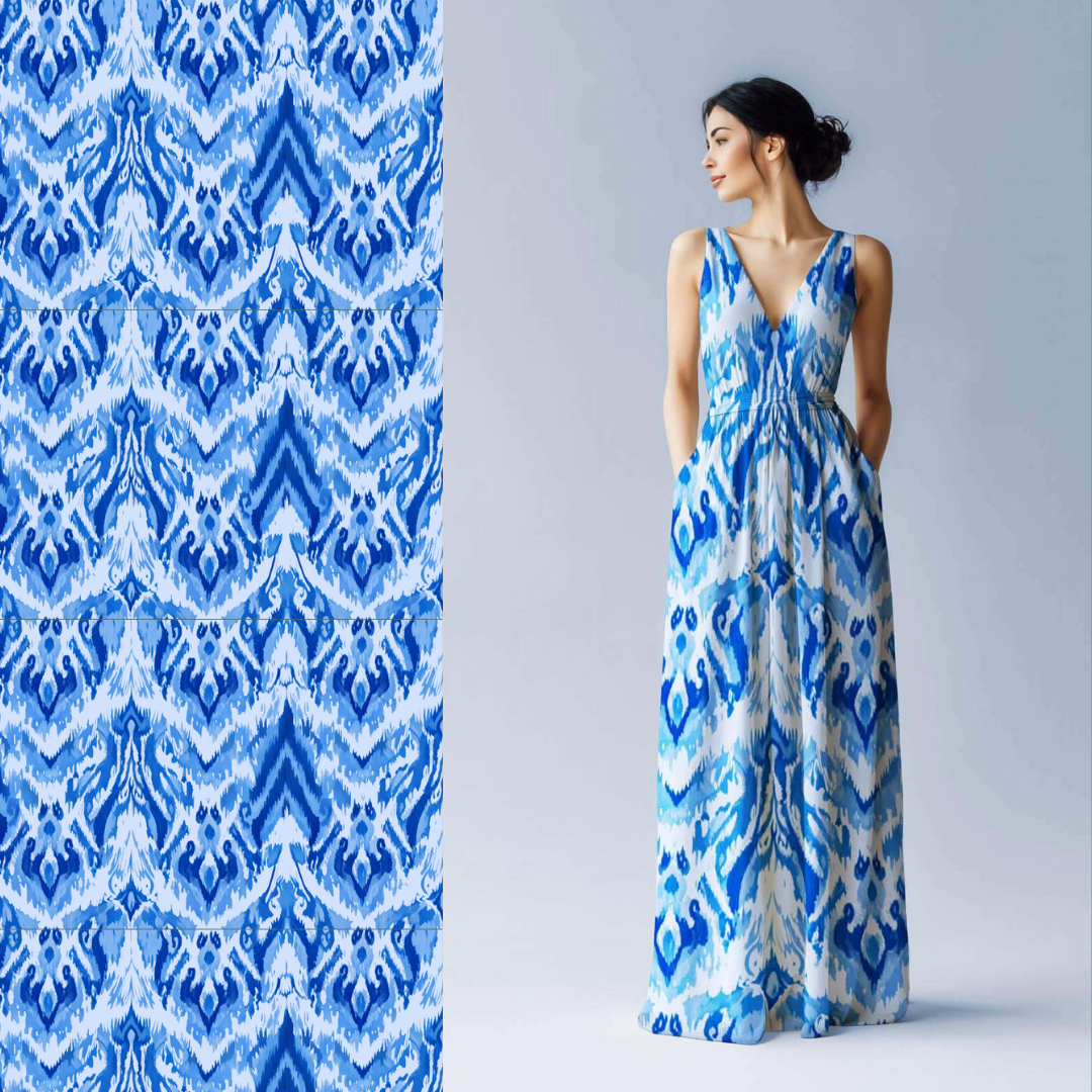 Modern Ikat "Blue"