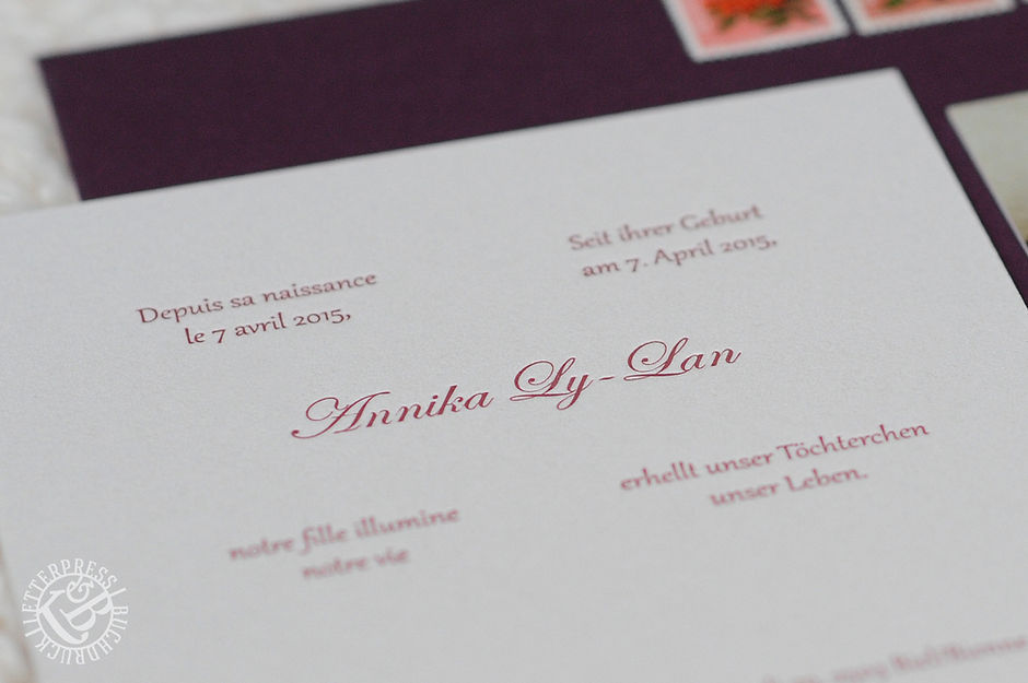 Babykarten in Letterpress