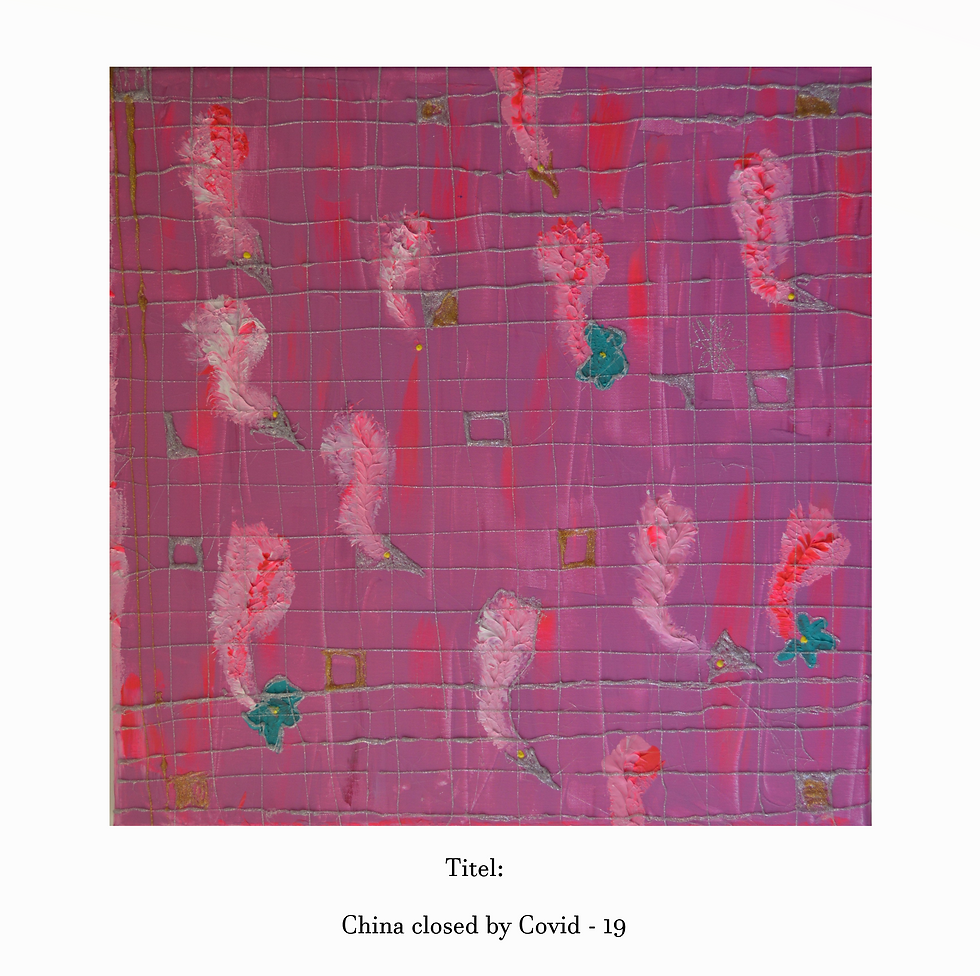 China closed Korona Covid-19 - 2020 - 40x40cm