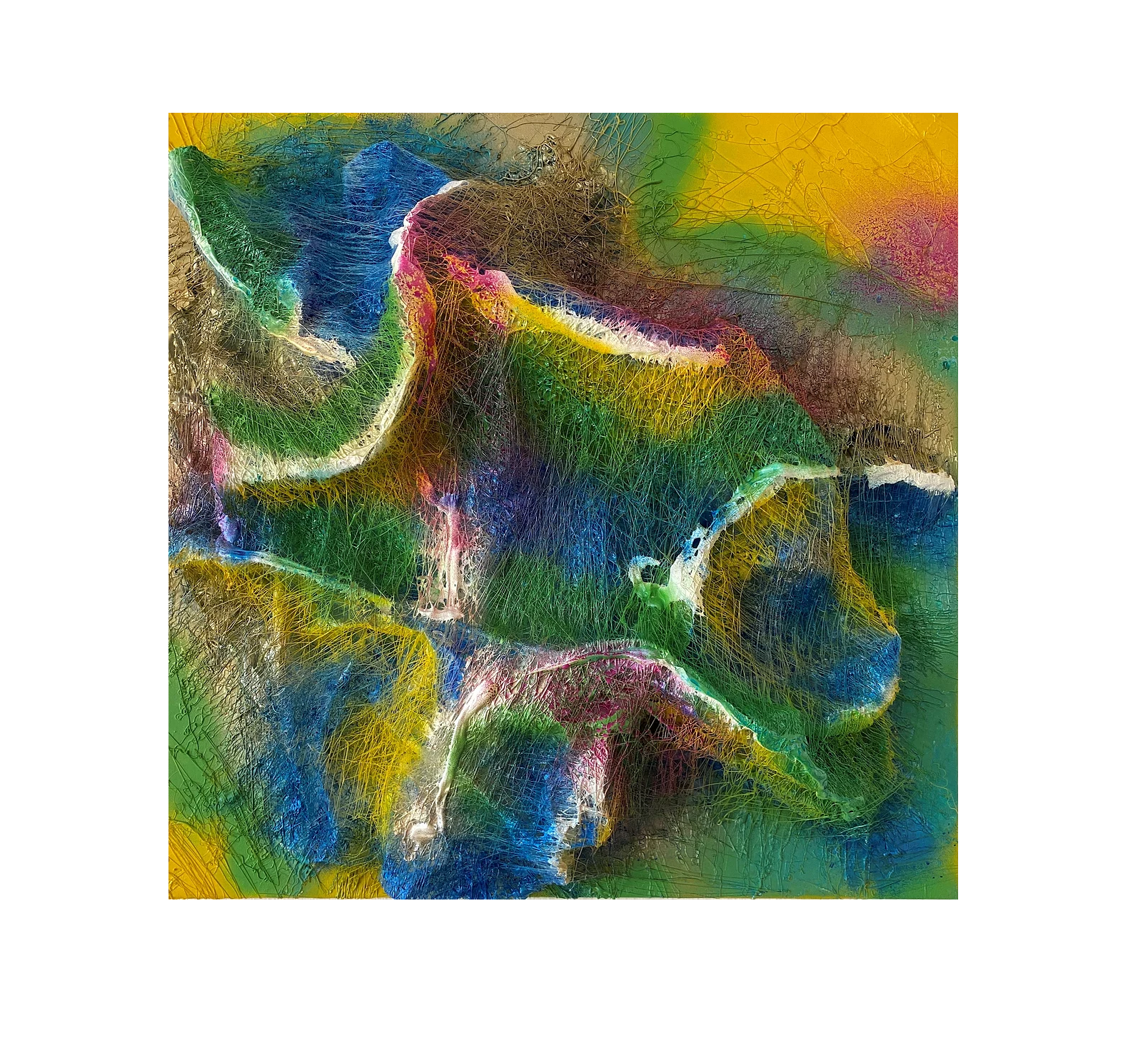 4D Farbige Berge   -  2020  -  60x60cm