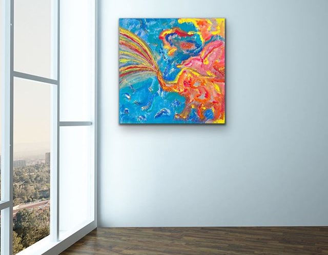 Miniaturbild: Der Elefant der Hoffnung und Liebe  -  2020 -  80x80cm
