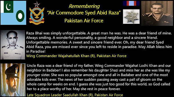 TRIBUTE TO AIR COMMODORE SYED ABID RAZA (1927-2000)