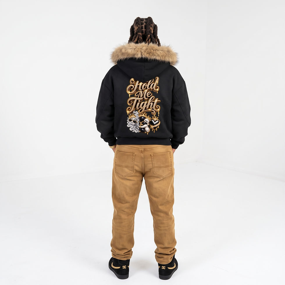 Thumbnail: Sun Fade Boxy Detachable Fur Hoodie