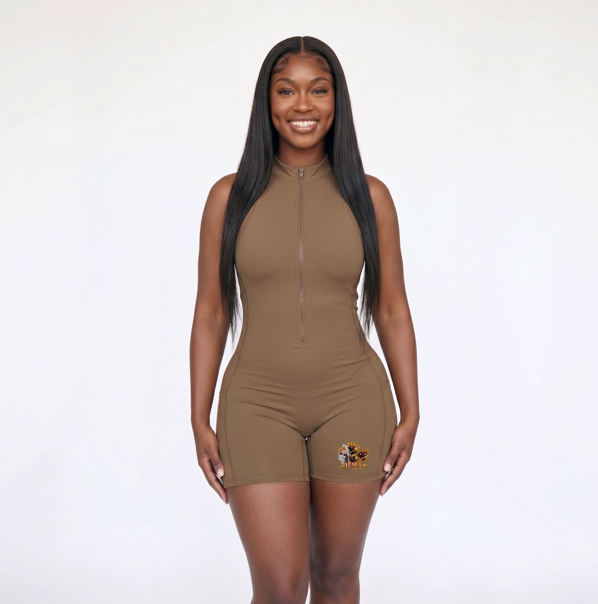 Quarter-Zip Athletic Romper