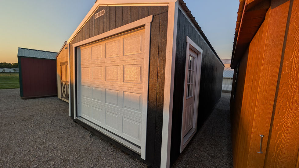 12x30 Portable Garage Exterior with Black Siding
