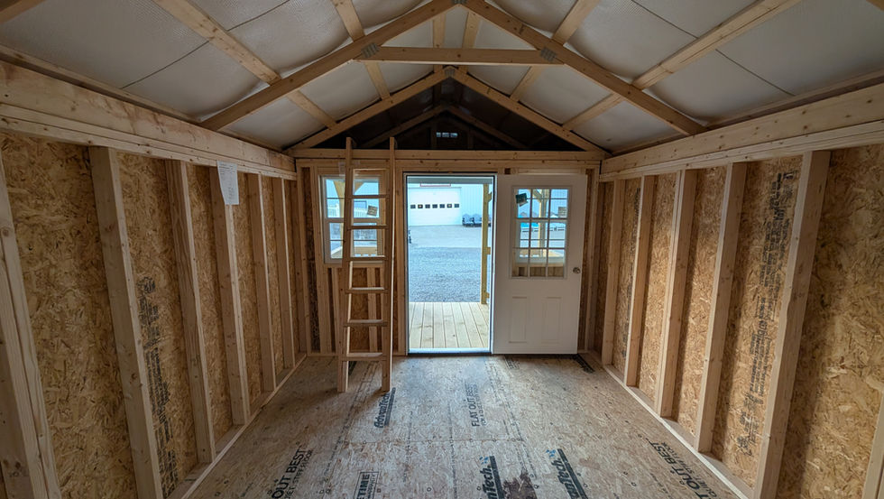 12x26 Deluxe Cabin Interior with Loft and Ladder
