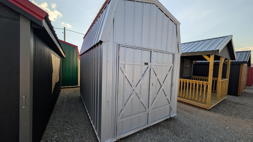 8x12 Lofted Barn with Galvalume Metal Siding - Featuring a 72" Double Door - Rent to Own & 90 Days Same as Cash Available