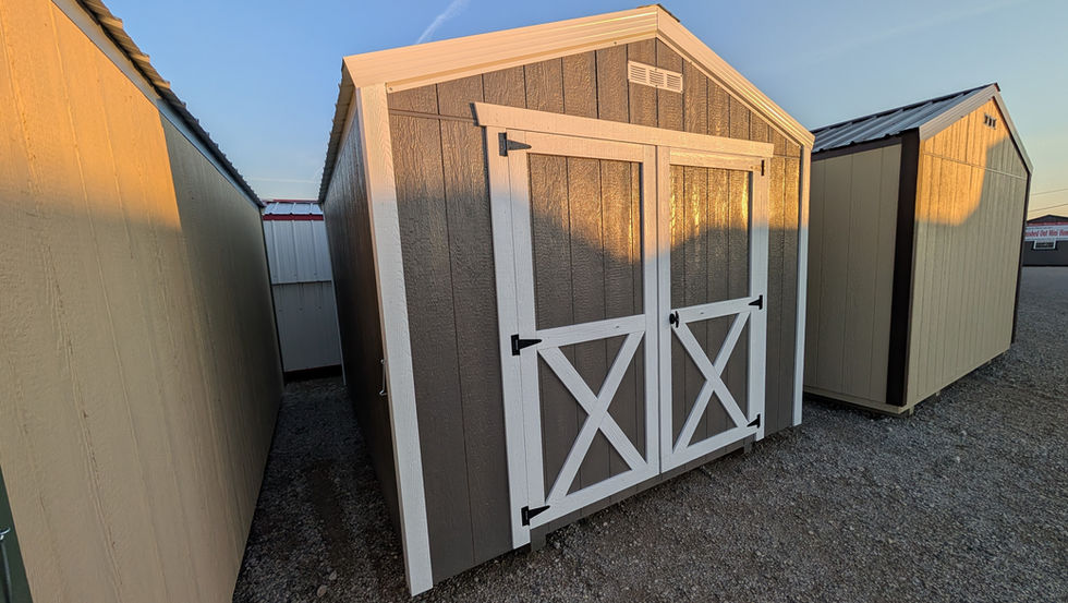 10x12 Garden Shed with Driftwood Stain on Exterior Siding