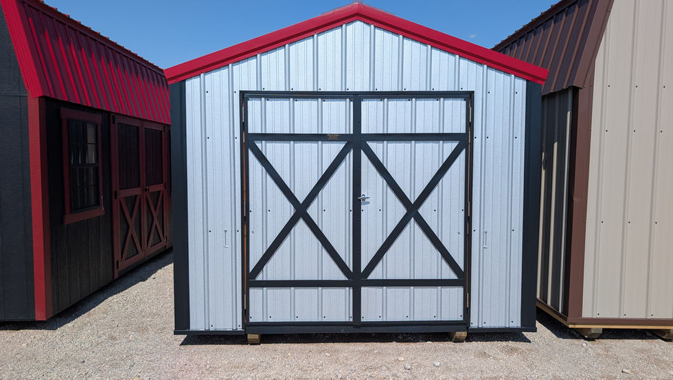 10x16 Garden Shed with Galvalume Metal Siding - Exterior 29 Gauge Steel Ribbed Siding