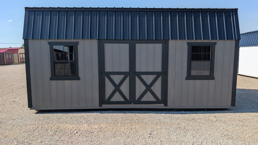 12x20 Lofted Barn with Driftwood Stain Wood Siding - Exterior LP ProStruct Smart Siding Sleek Look
