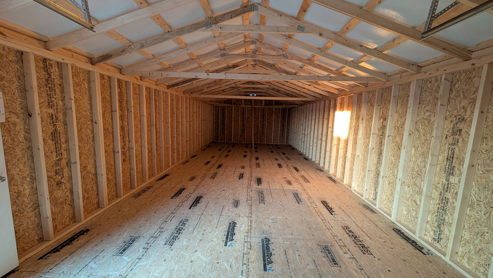 16x40 Portable Garage Interior with Gable Roof