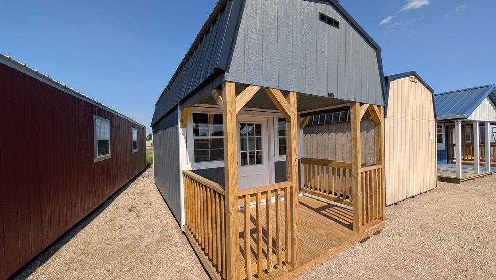 10x22 Lofted Cabin with Dark Gray Wood Siding - Exterior with LP ProStruct Smart Siding