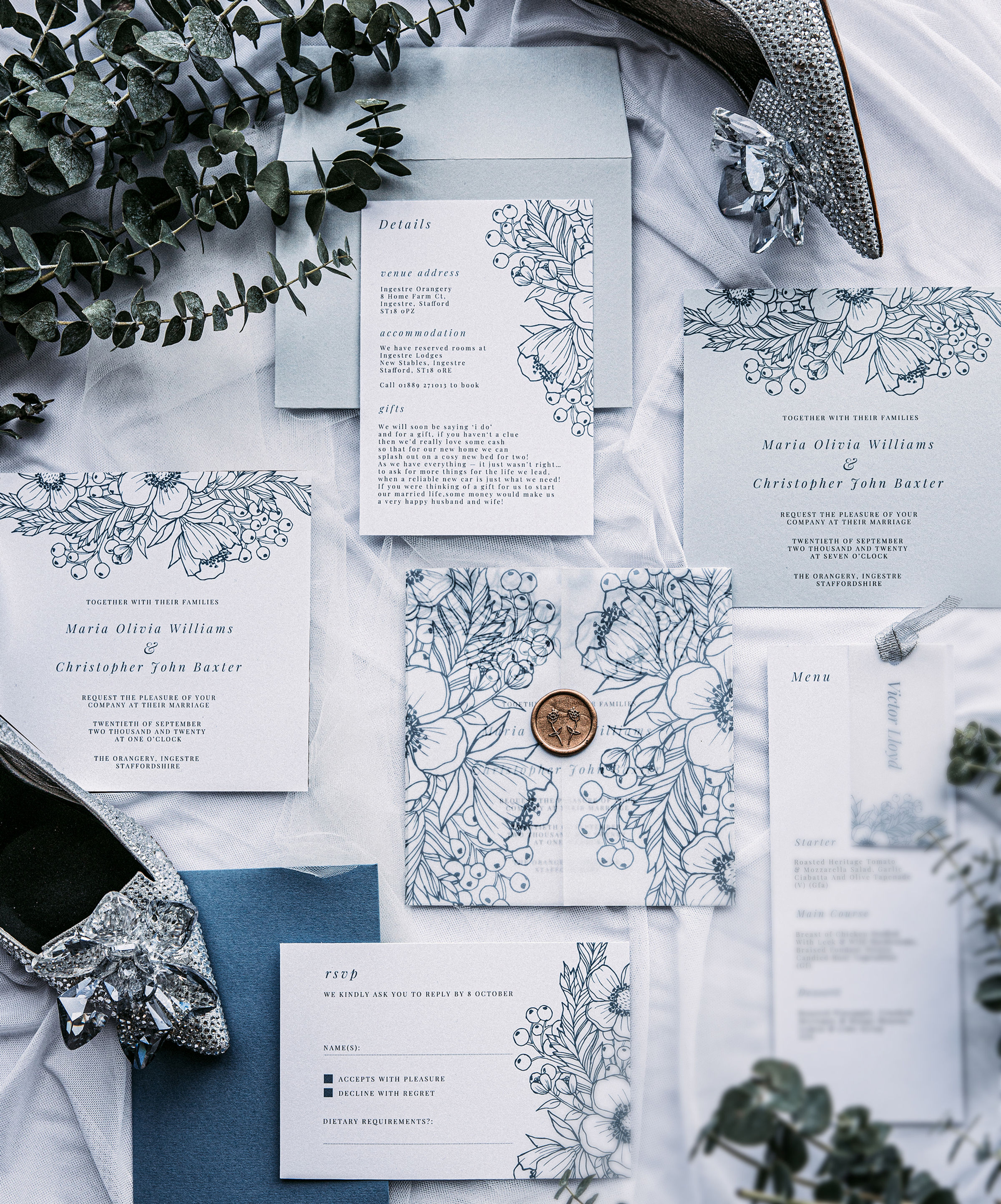 Semi Custom luxury wedding stationery sample pack