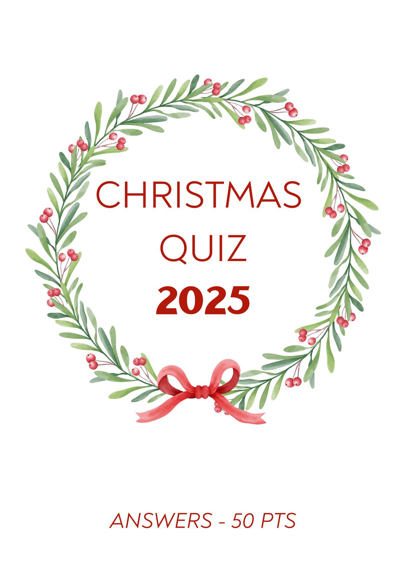 ANSWERS - Christmas Quiz 2025