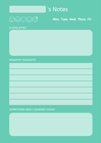 Coloured Doodle Notepad Download | Hidden Treasures