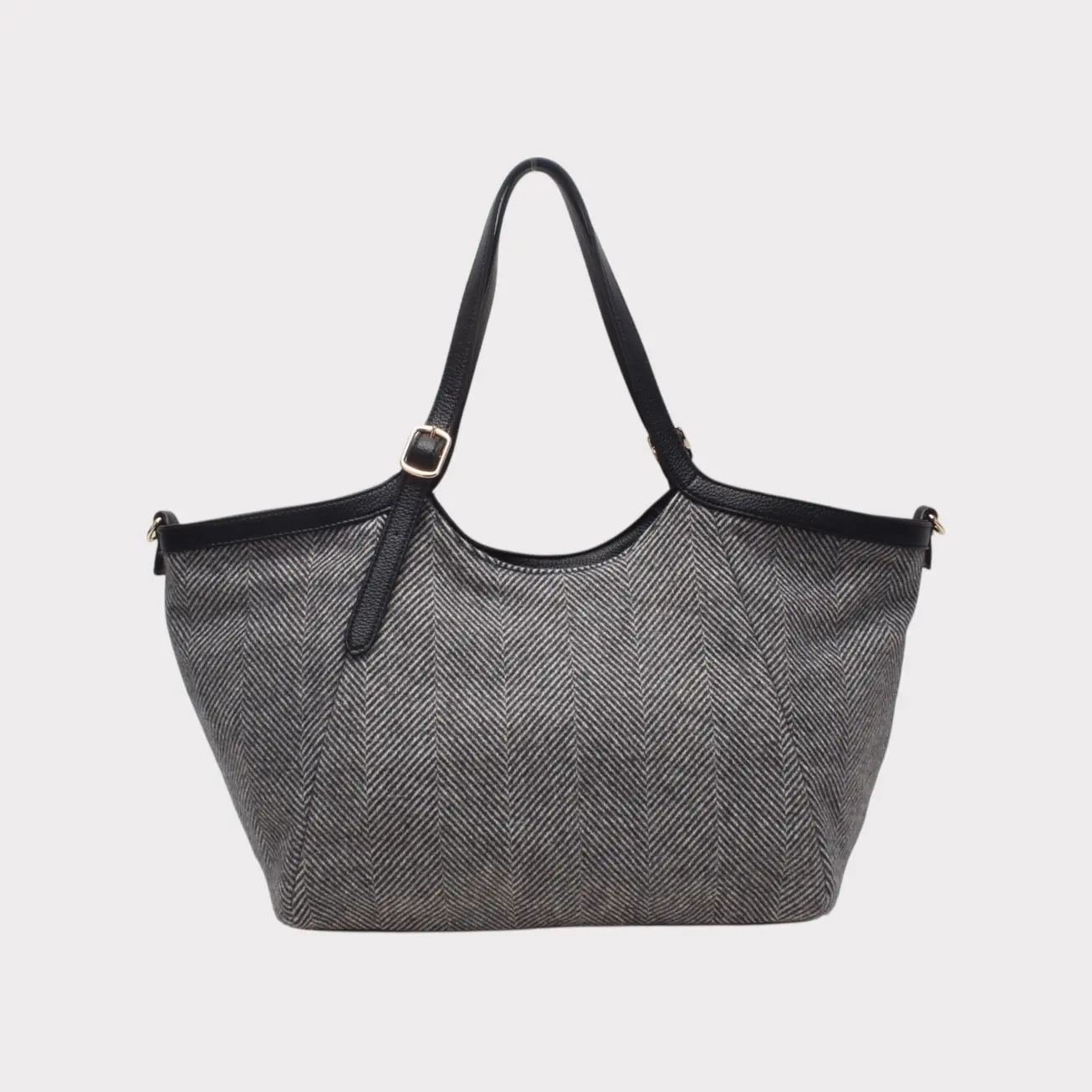 ‘Saint Tropez’ klassieke schoudertas- grijs/zwart