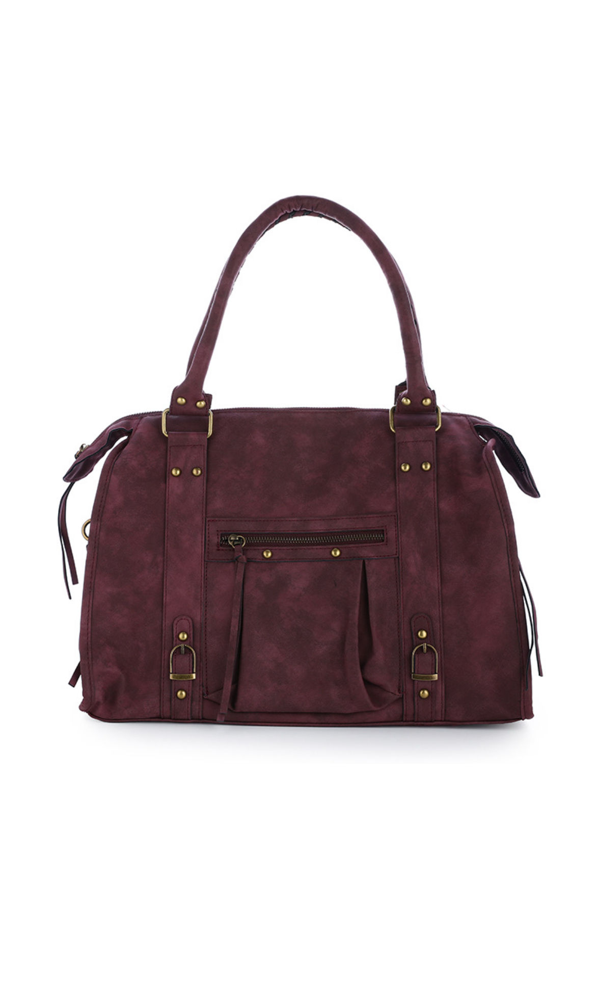 “La Vie” grote, bordeaux rode, leder-look schoudertas