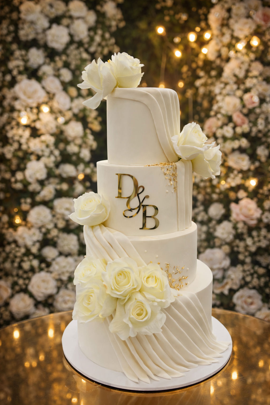 4 tiers wedding cake