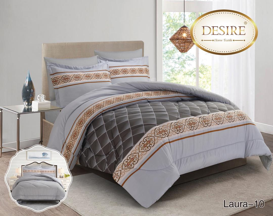 LAURA-10 جديد لحاف كنج ميكرو 6 قطع
