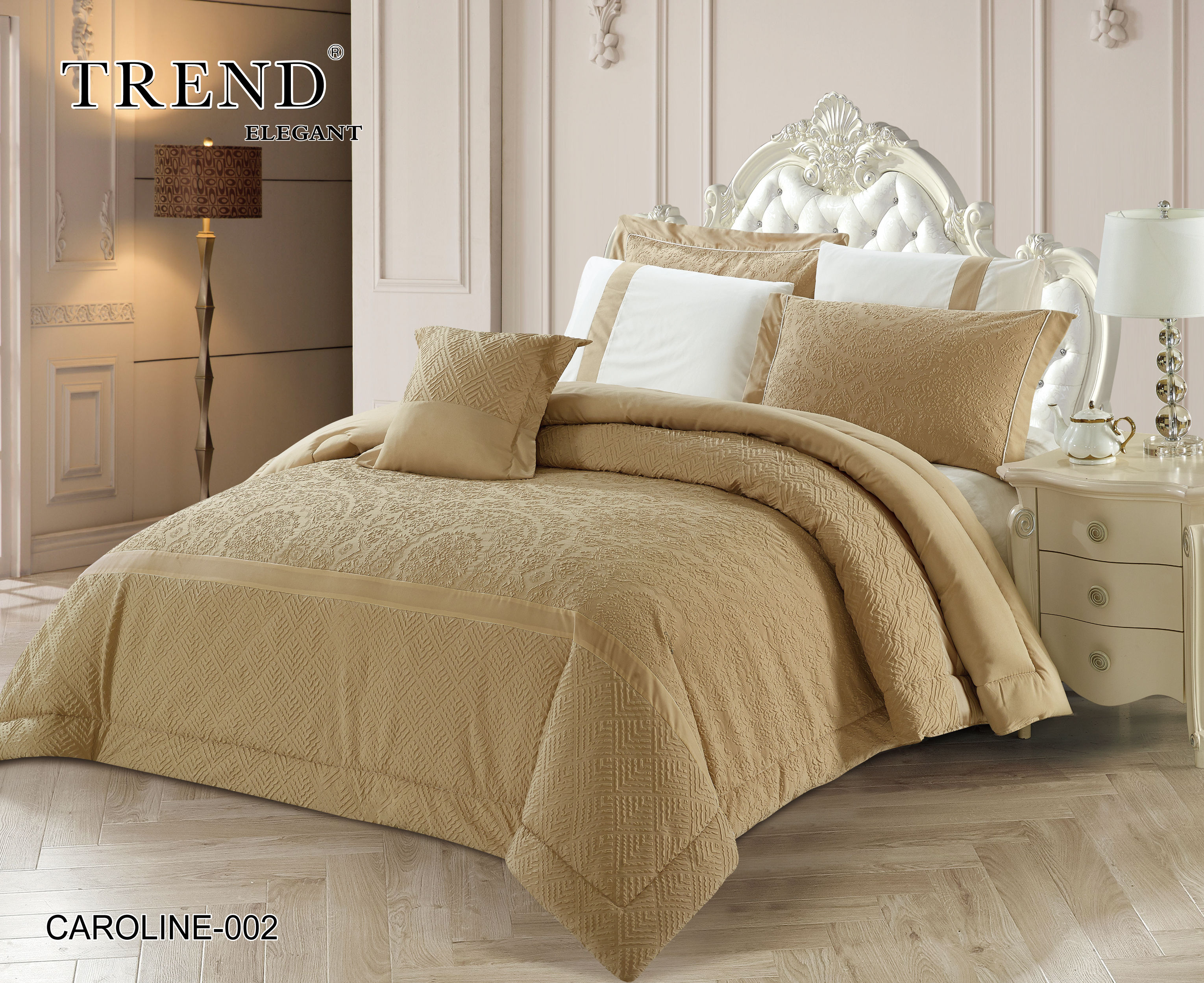 CAROLINE-02 ترند لحاف كنج 8 قطع ميكرو كارولاين