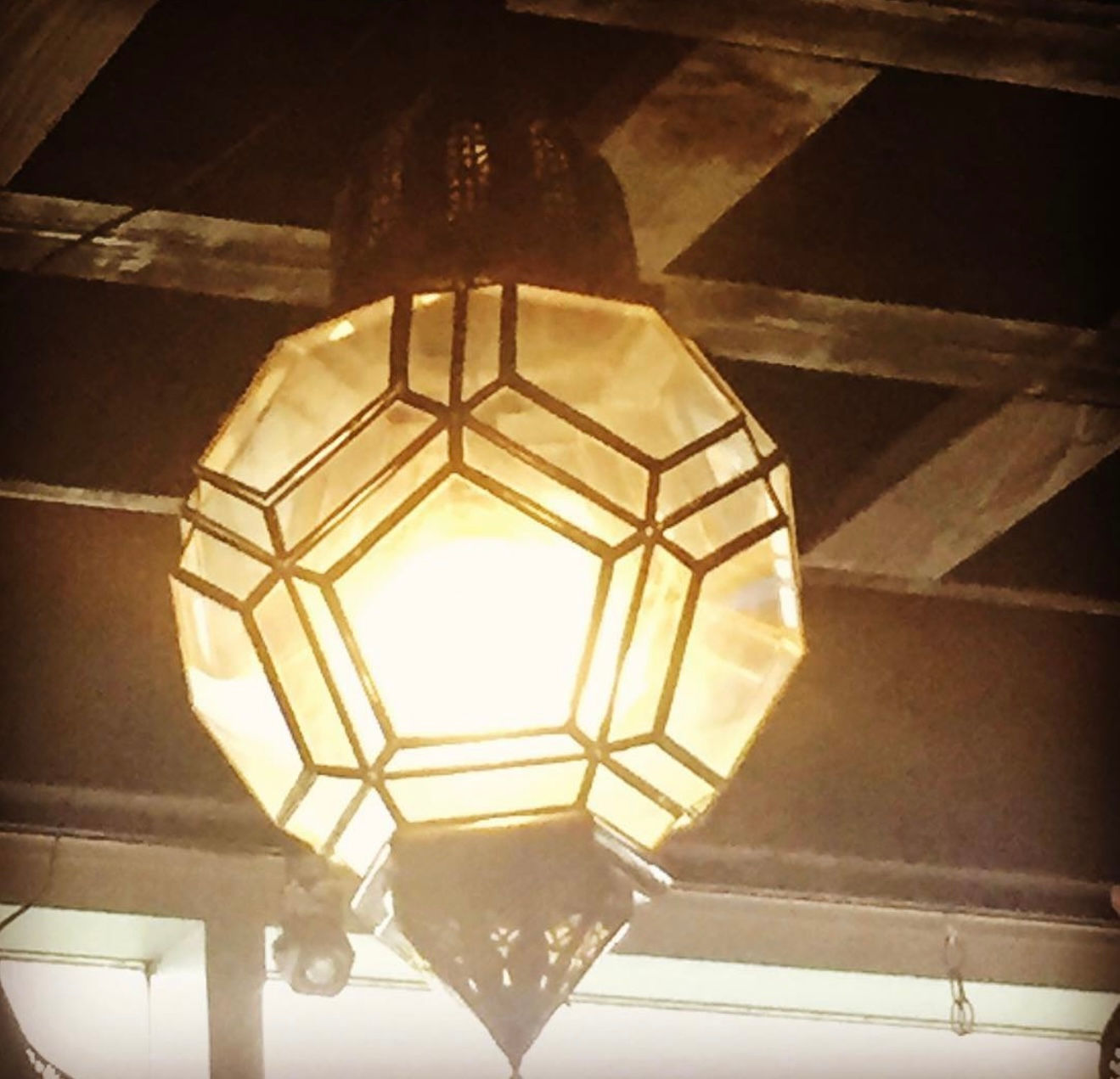 Amber dodecahedron pendant light, Moroccan geometric chandelier, faceted glass light fixture, ceiling lamp, decorative lights