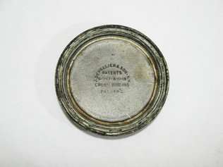 Inside of the case back of the original Field Watch, the 1918 Waltham Depollier Field & Marine Waterproof Wristwatch.